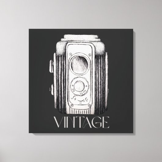  camera zwart canvas afdruk (Voorkant)