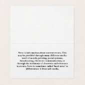 Cameraman op Studio Set Visitekaartjes (Binnenkant ongevouwen)