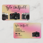 Cameras Grainy Colorful Photographie Carte de visi (Devant / Derrière)