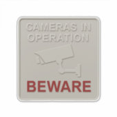 Cameras in Operation – Security Warning Sign with  Sticker (Voorkant)