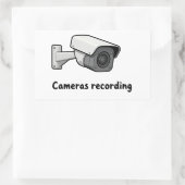 cameras recording rechthoekige sticker (Tas)
