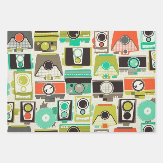 Camera's Retro Inpakpapier Vel (Voorkant 3)