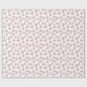 camera's Retropatropatroon (wit / roze) Cadeaupapier (Vlak)