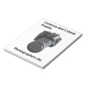 Camera's schieten geen mensen neer notitieblok (Gedraaid)