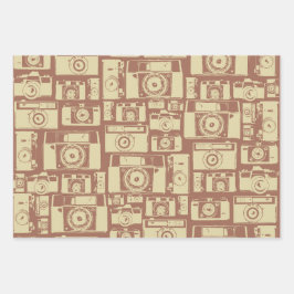  cameratroon in bruine kleuren inpakpapier vel