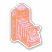 camerawerk in Oranje en roze Sticker (Voorkant)