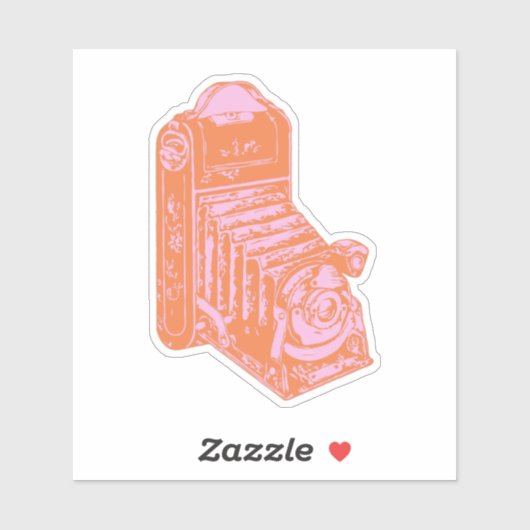 camerawerk in Oranje en roze Sticker (Vel)