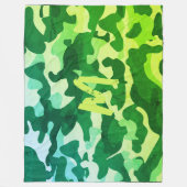 Camerdoek camouflage met initialen kinderen tiener fleece deken (Voorkant)