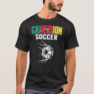 Cameroense voetbalbal in net Cameroense voetbalsup T-shirt