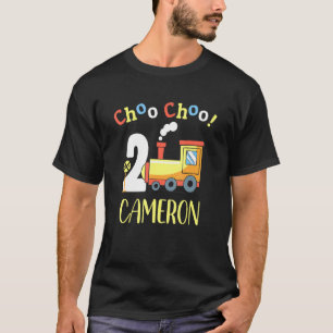 Cameron Choo Choo twee trein 2e verjaardag draaien T-shirt