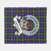 Cameron Clan Badge Tartan Pset Fleece Deken (Voorkant (Horizontaal))