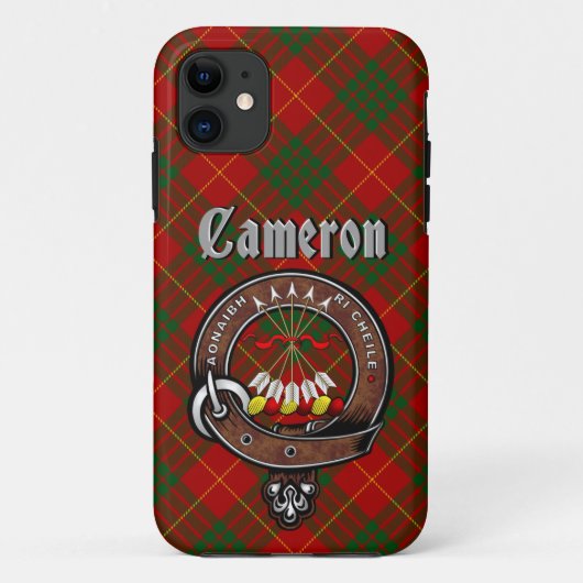 Cameron Clan Badge & Tartan Telefoon Case (Achterkant)