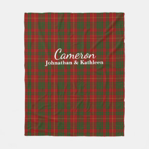 Cameron Clan Tartan Pset Fleece Blanket