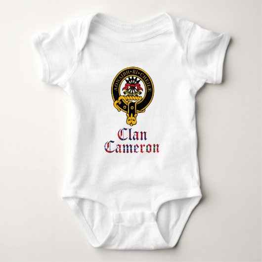 Cameron Scottish Crest Tartan Clan Name Clothes Romper (Voorkant)