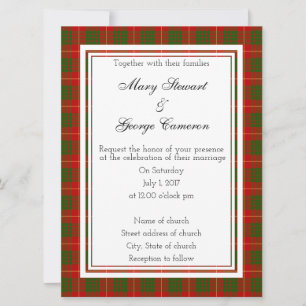 Cameron Scottish Faire-part de mariage