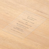 Cameron Simple Modern Wedding Save the Date Acryl Uitnodigingen (Laagn)