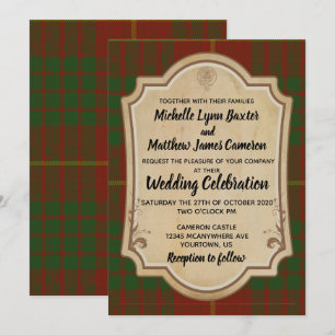 Cameron Tartan Huwelijksuitnodiging Kaart