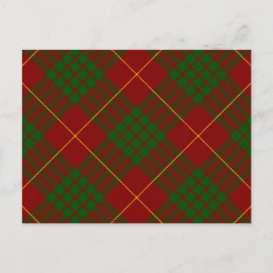 Cameron tartan red green plaid briefkaart