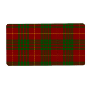 Cameron tartan red green plaid etiket