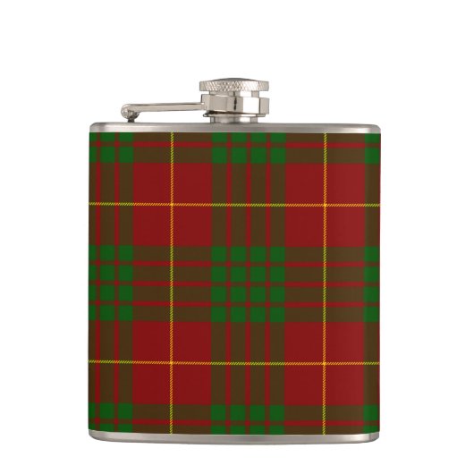 Cameron tartan red green plaid heupfles (Voorkant)