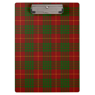 Cameron tartan red green plaid klembord