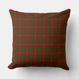 Cameron tartan red green plaid kussen