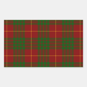 Cameron tartan red green plaid rechthoekige sticker