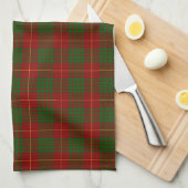 Cameron tartan red green plaid theedoek (Quarter Fold)
