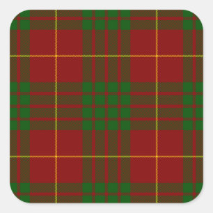 Cameron tartan red green plaid vierkante sticker
