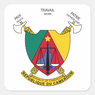 cameroon embleem vierkante sticker