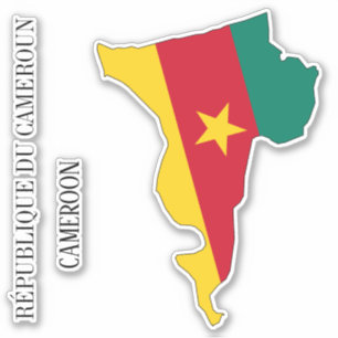 Cameroon Flag Map Patriotic Sticker