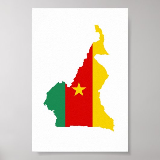 cameroon land vlag plattegrond silhouet poster (Voorkant)