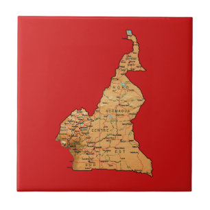 Cameroon Map Tile Tegeltje