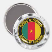 Cameroon Round Emblem Magneet (Voorkant / Achterkant)