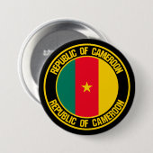 Cameroon Round Emblem Ronde Button 7,6 Cm (Voorkant /achterkant)