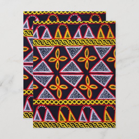 Cameroon Toghu Pattern Notecards Notitiekaartje (Voorkant / Achterkant)