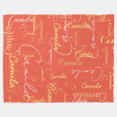 Camila aangepaste naam initiaal herhaald op sinaas fleece deken (Voorkant (Horizontaal))