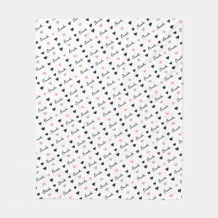 Camila aangepaste naam patroon van liefde harten fleece deken