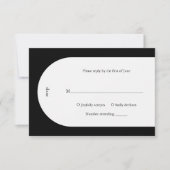 Camila Black Arch Moderne bruiloft RSVP Kaartje (Voorkant)