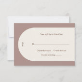 Camila Taupe Arch Moderne bruiloft RSVP Kaartje (Voorkant)