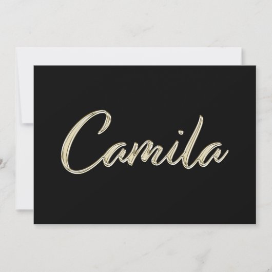 Camila white gold Handwriting Karte Kaart (Voorkant)