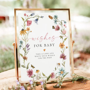 CAMILLA Boho Wildflower Meisje Baby Wensen voor Ba Poster