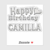 Camilla Happy Birthday Autocollants (Feuille)