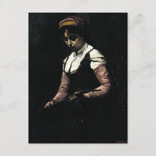 Camille Corot-Girl met Mandolin Briefkaart