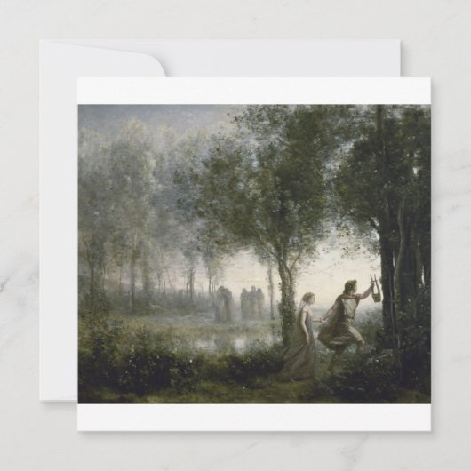 Camille corot - orpheus leidt Eurydice uit Feestdagenkaart (Voorkant)