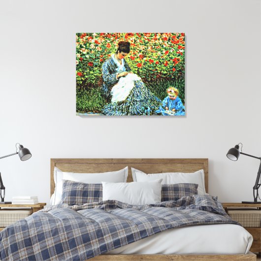 Camille Monet en Child Canvas Afdruk (Insitu (Slaapkamer))