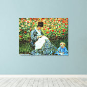 Camille Monet en Child Canvas Afdruk (Insitu (Houten vloer))