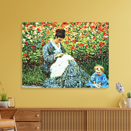 Camille Monet en Child Canvas Afdruk (Insitu (Woonkamer))