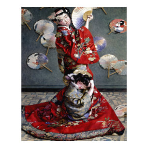Camille Monet van Claude Monet in Japanse klederdr Foto Afdruk