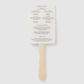 Camille Neutral Modern Wedding Programma Handwaaier (Achterkant)